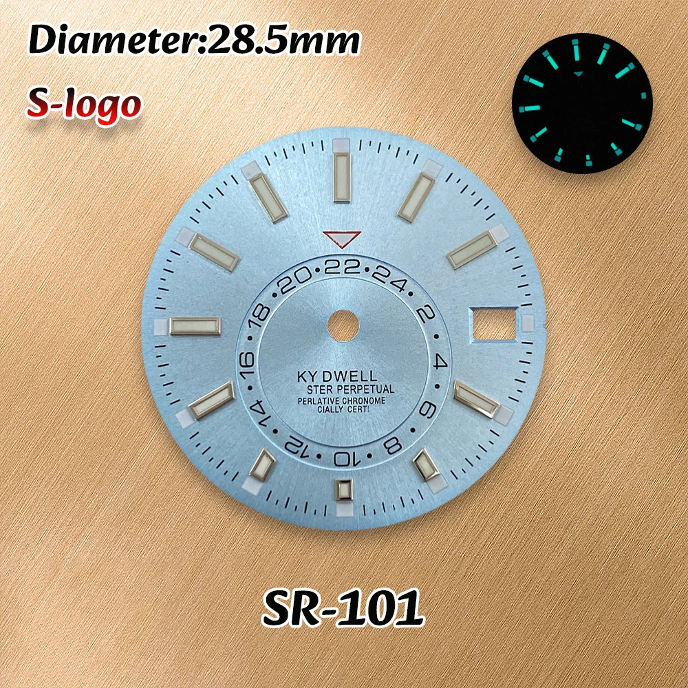 S Logo 28.5mm Sunray Dial NH36/4R/7S/NH35 Movements C3 Green Luminous Watches for men Watch Modification Accessories Repair Part