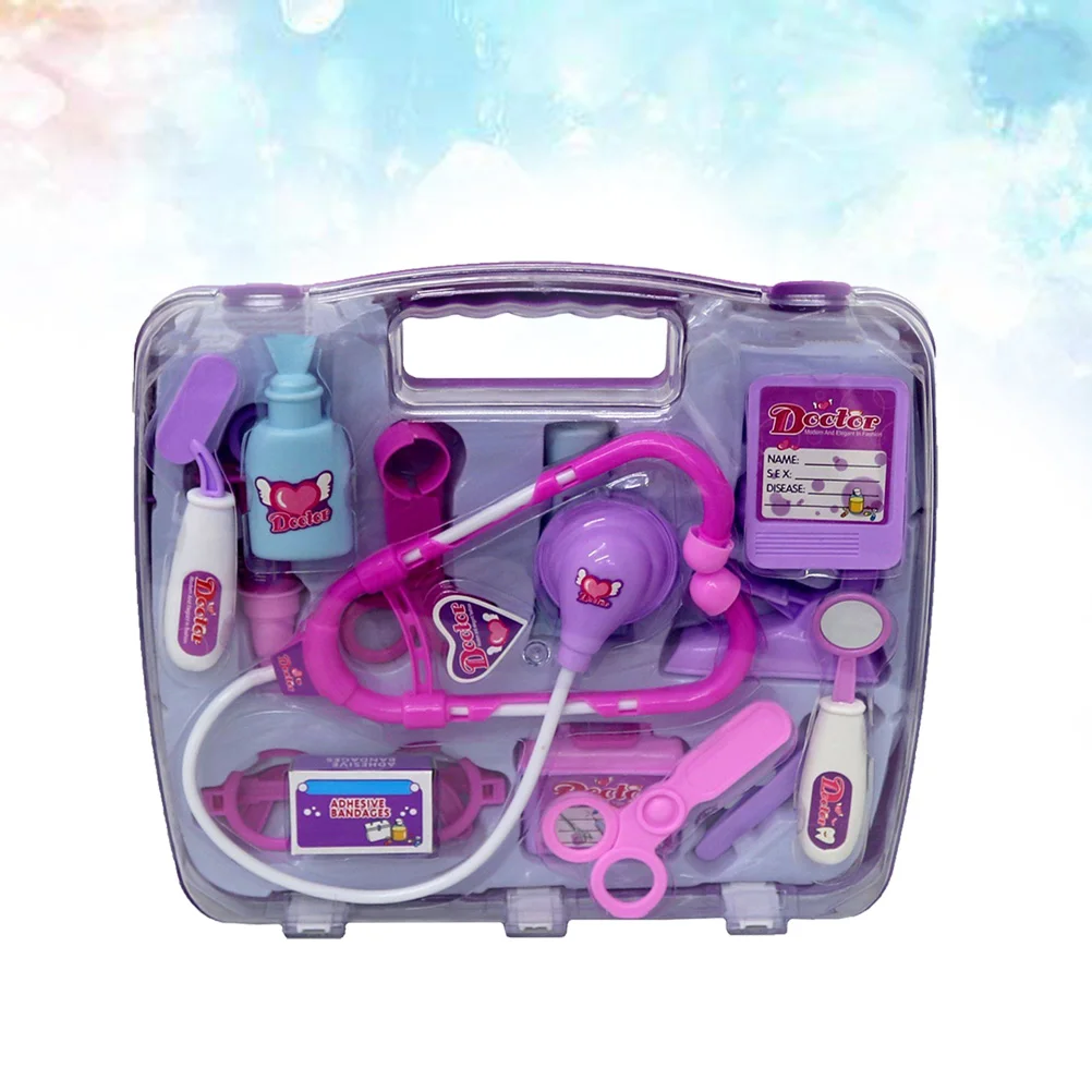Play Kit for Kids Doctor Set Toys Toddler Gifts Pretend Dr Girl Purple Educational Medical