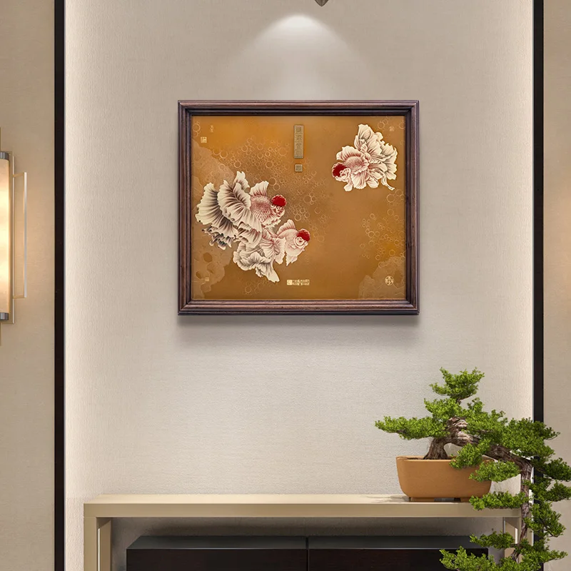 Brass Decorative Painting 'Hongyun As Head'-Movable Chinese Art Hanging Wall Custom Size Metal Handicraft Handmade Chinese Style
