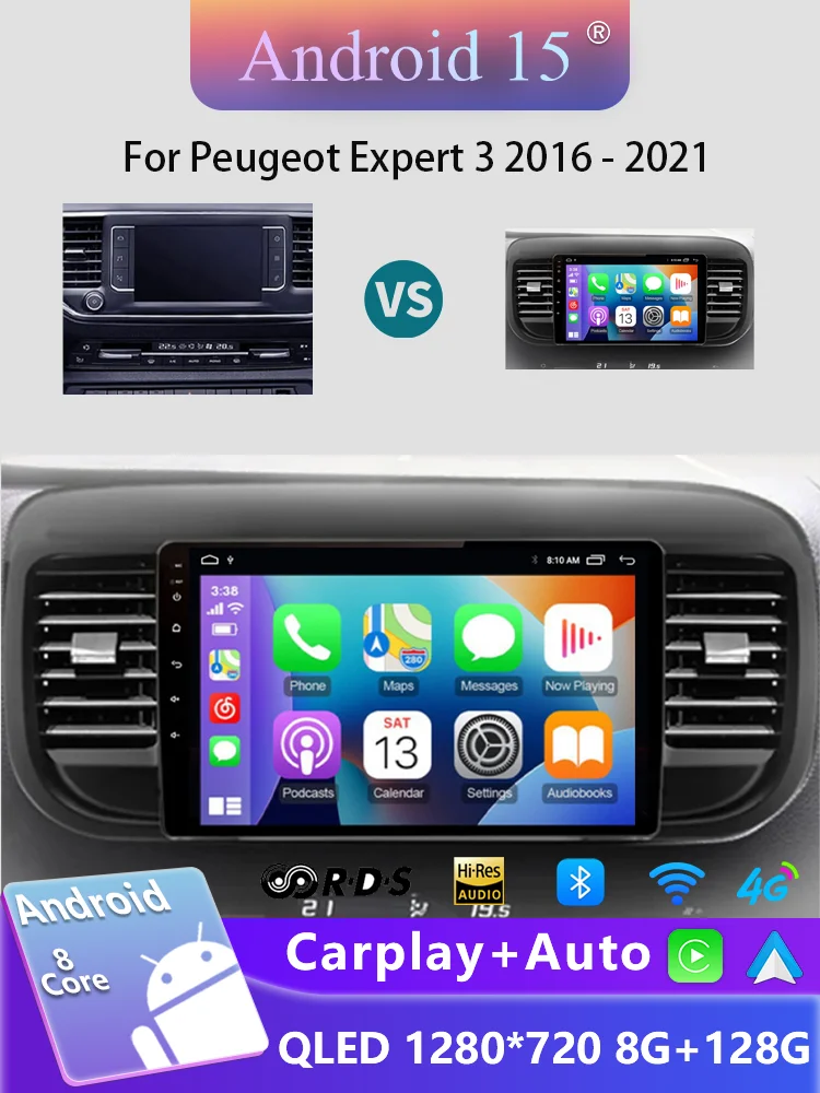 Android 15 Car Video For Citroen Jumpy 3 SpaceTourer For Peugeot Expert 3 For Toyota Proace 2016 - 2021 Android GPS Navigation