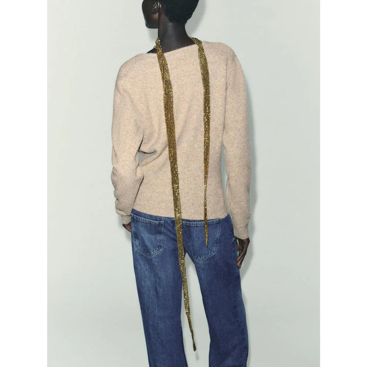Autumn New Women's Knitted Long Sve round Ne Coat Button Decoration Polyester Fiber Loose Fit Sle French Sle Cardigan