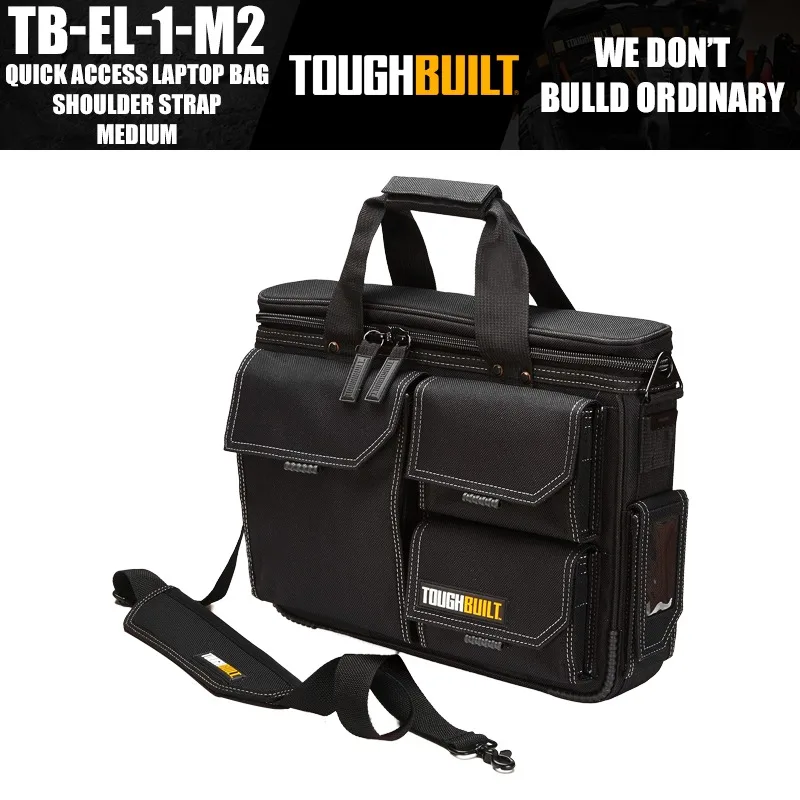 ToughBuilt TB-EL-1-M2 Quick Access Laptop Bag + Shoulder Strap - Medium Tools Packaging Bag Construction Renovation Tools