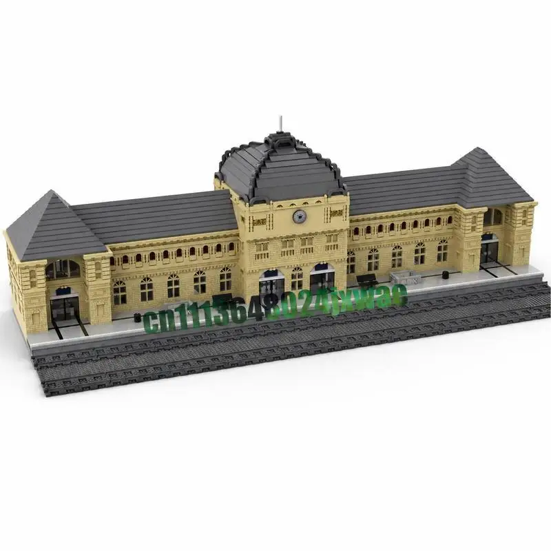 12763Parts MOC Train Station NBG Model Custom Puzzle Architecture DIY Assembly Educational Creative Toy Collection Display Gift