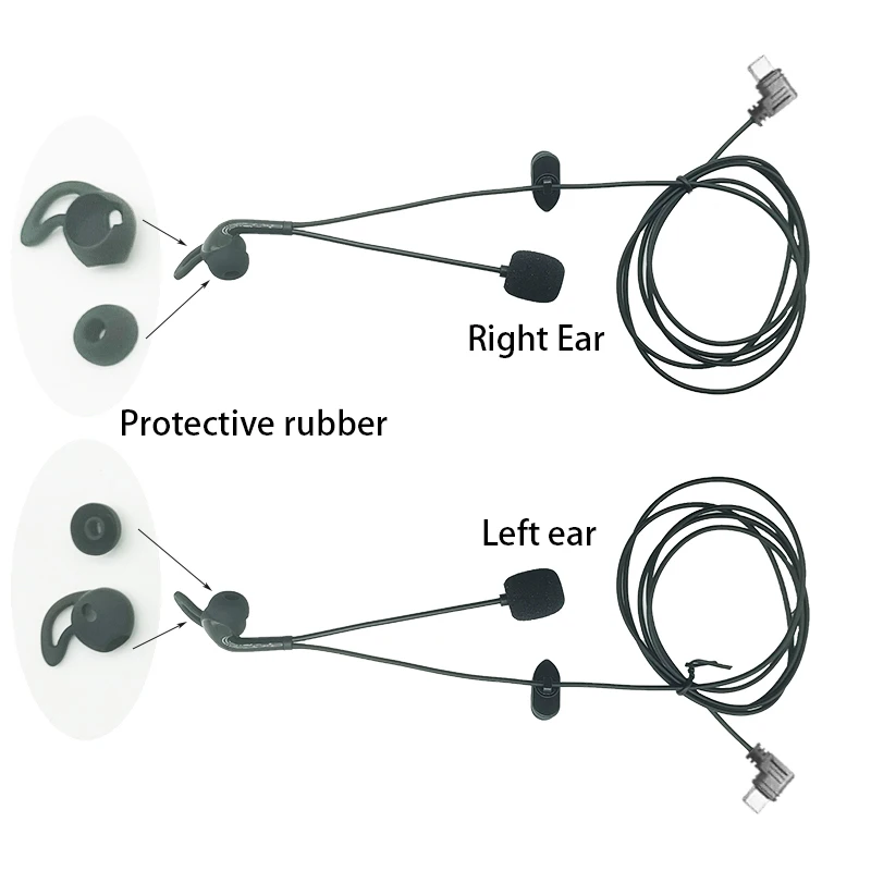 2PCS EJEAS Type-C Interface In-Ear Headphones, Suitable For V6pro+/V4 Plus Motorcycle Helmet Headset V6Cpro+/V4C Plus image 2