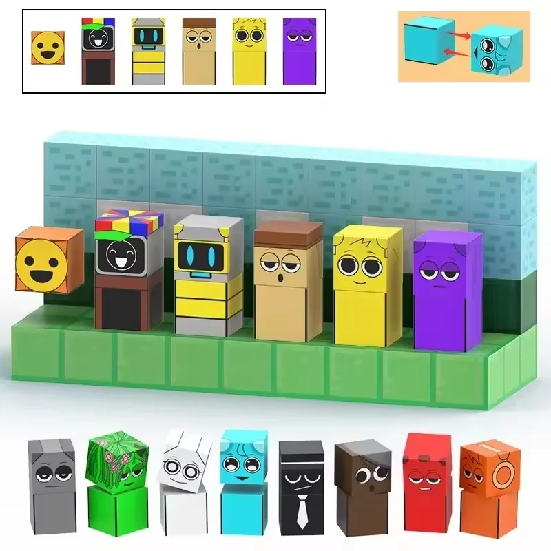 New Sprunkie Figures Magnetic Blocks Toys Music boxs Sprunkie Magnet Toys STEM Sensory Toys for Toddler Halloween Birthday Gifts