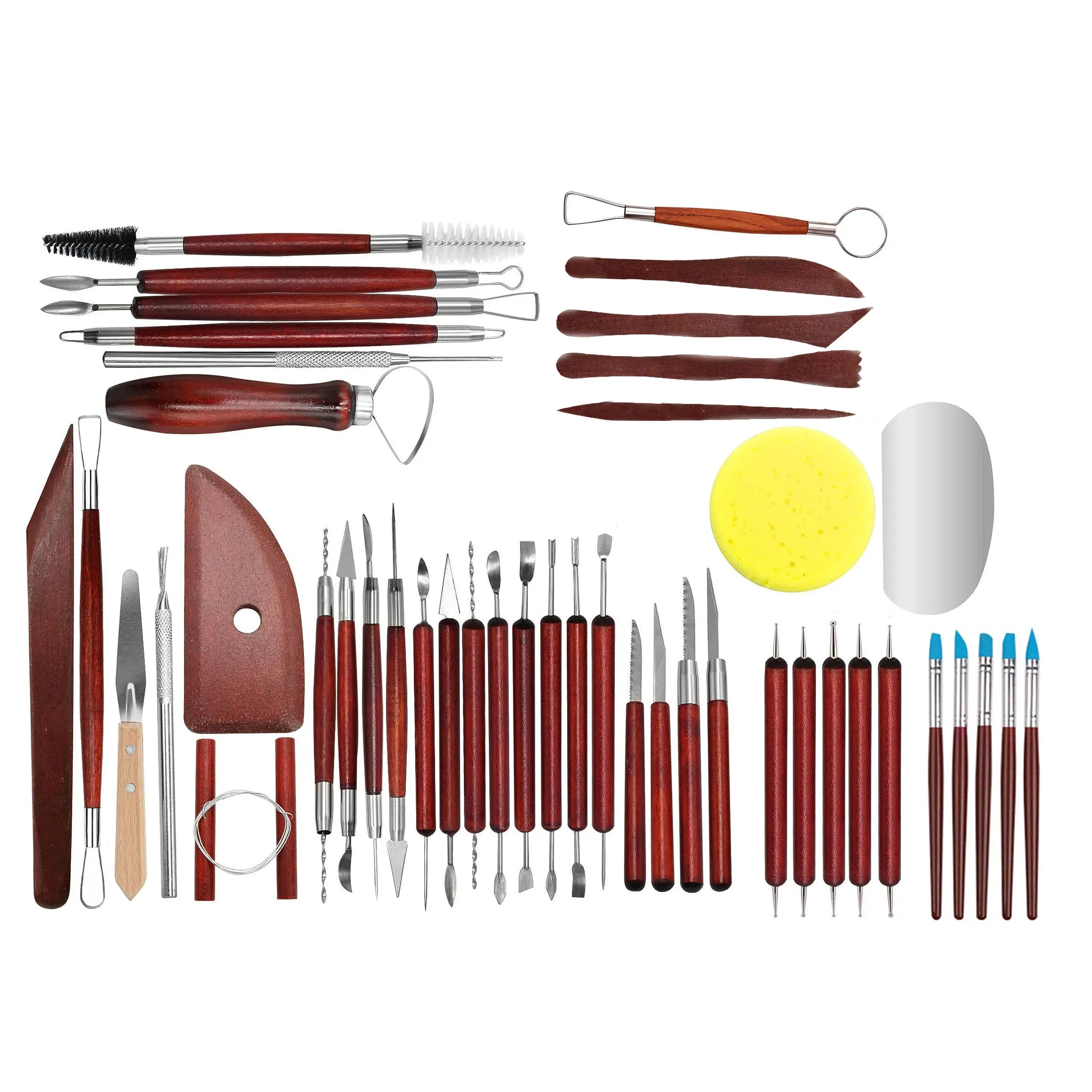 Bview Art 45 Pieces Ceramic Pottery Tool Kit and Polymer Clay Tools Set for Modeling Sculpting Carving Tool Kit