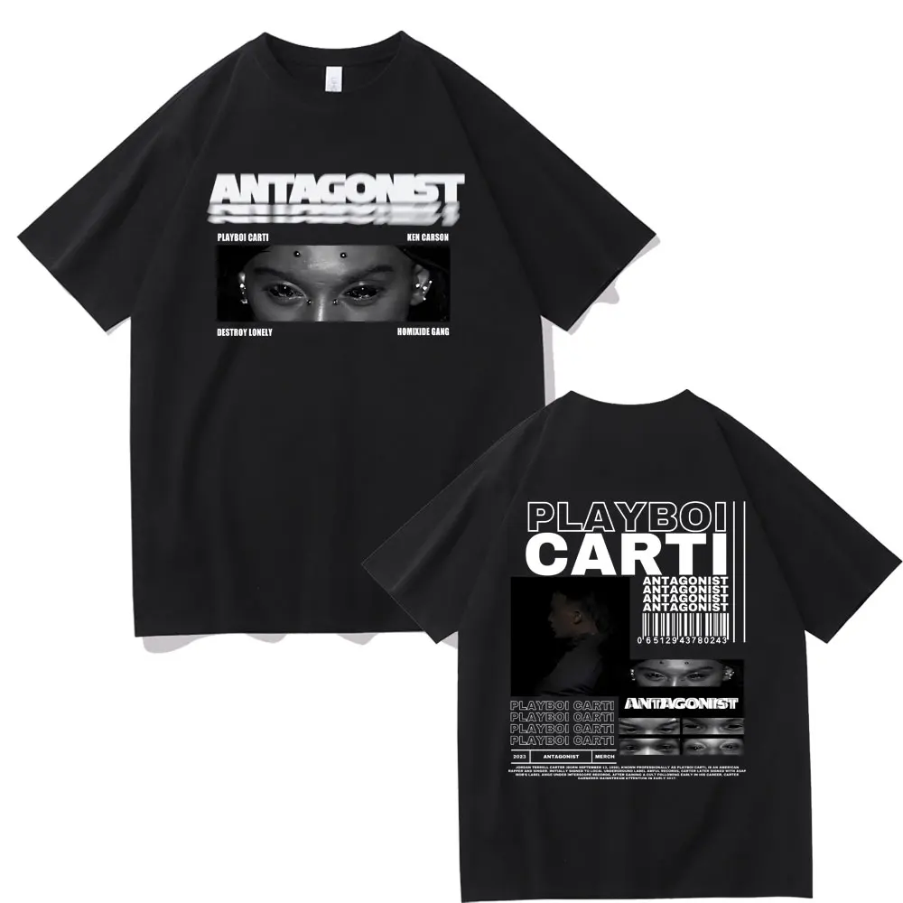 Rapper Playboi Carti Antagonist Album T-shirt 2024 Tour Concert Opium Fans Tshirt Men Hip Hop T-shirts Oversized Short Sleeve