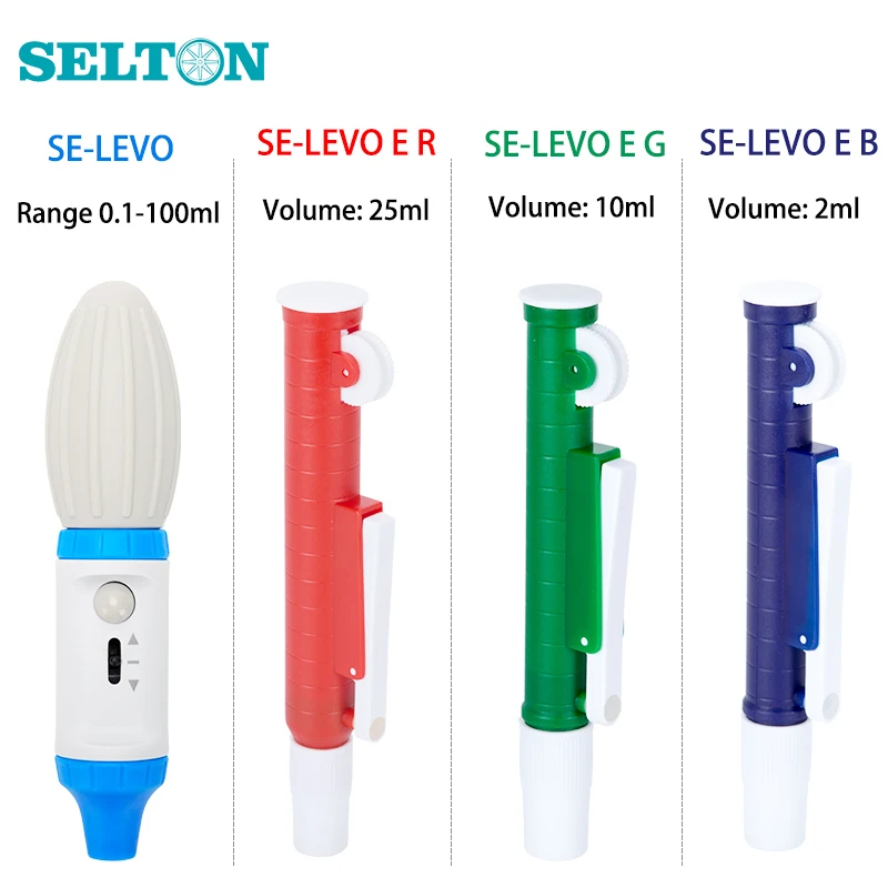 Selton Laboratory Pipette Pump Large Volume 100ml 25ml 10ml 2ml Manual Pipettes Levo Pipette Controllers Lab Supplies