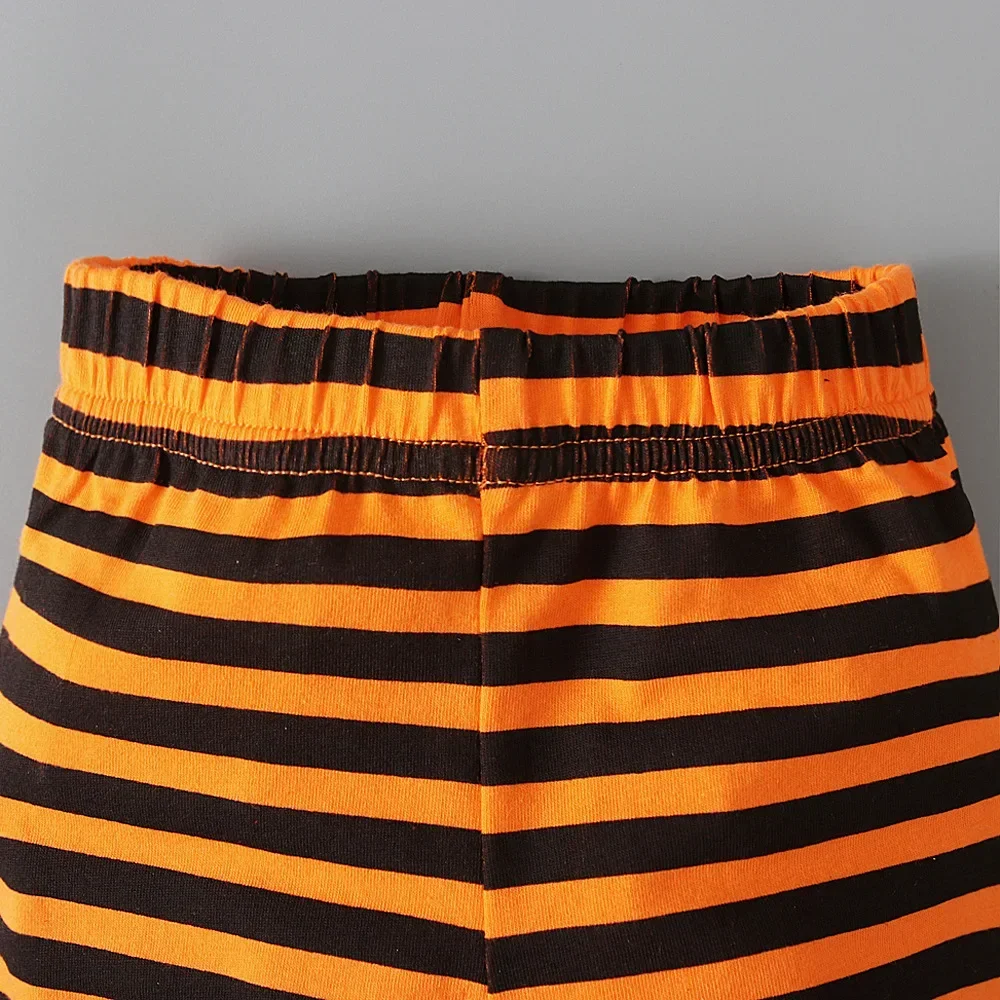 Halloween-Partykostüm für Babys: Kürbis-Kapuzen-Strampler mit gestreifter Hose, Kinder-Cosplay-Verkleidungsset – Detail 9