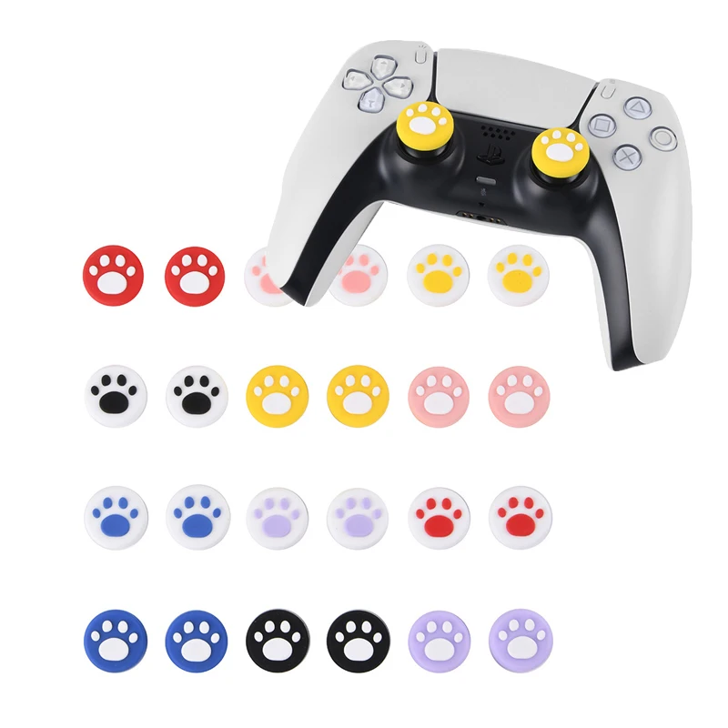 For PS4 PS5 Cat's Paw Rocker Cap Grip Rocker Anti slip Silicone Sleeve Grip Button Cap