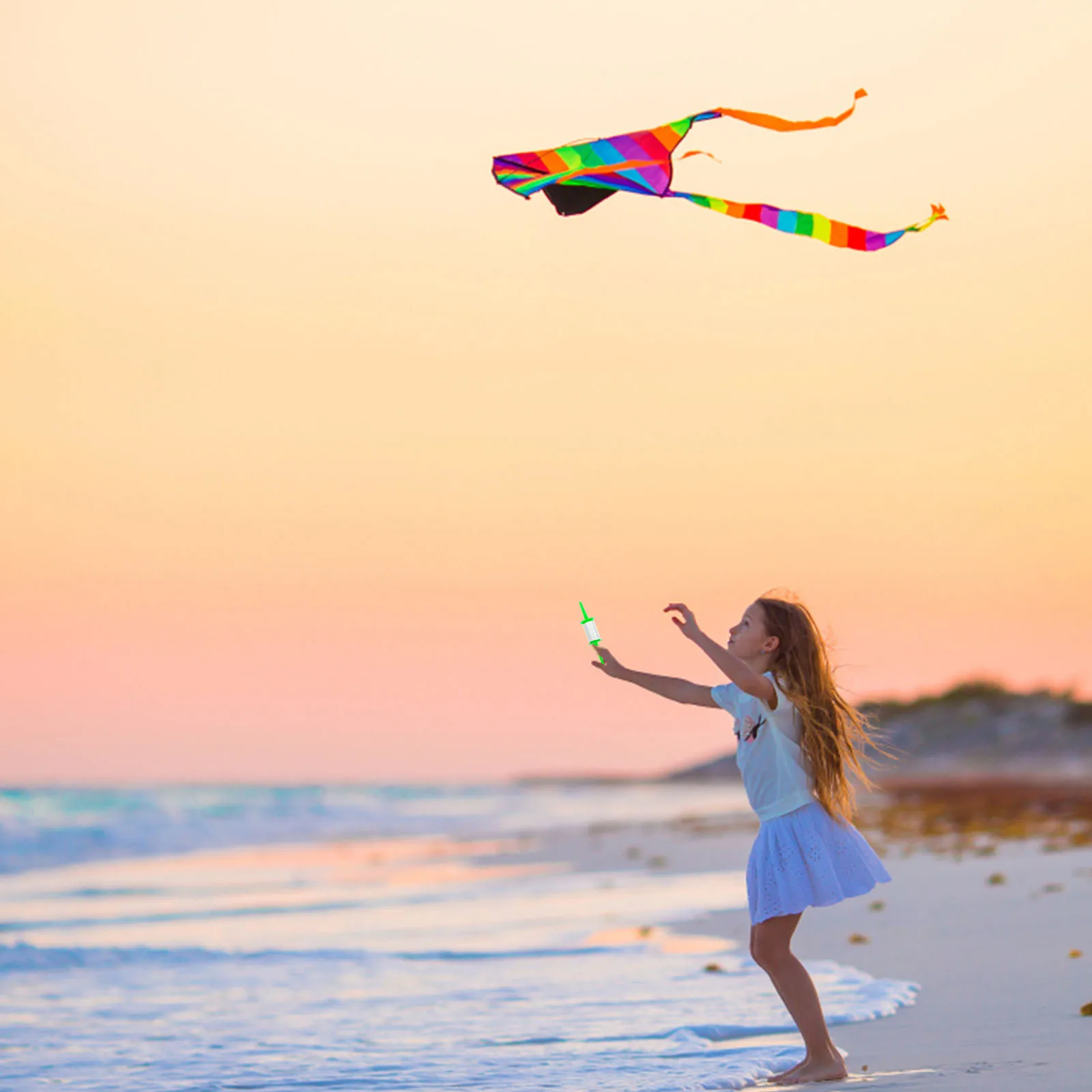 2Pcs Kite Spool Creative Design Fine Workmanship Easy to Fly Kites Vacation Fun Lightweight Reel Kite String Flying Kites Reel