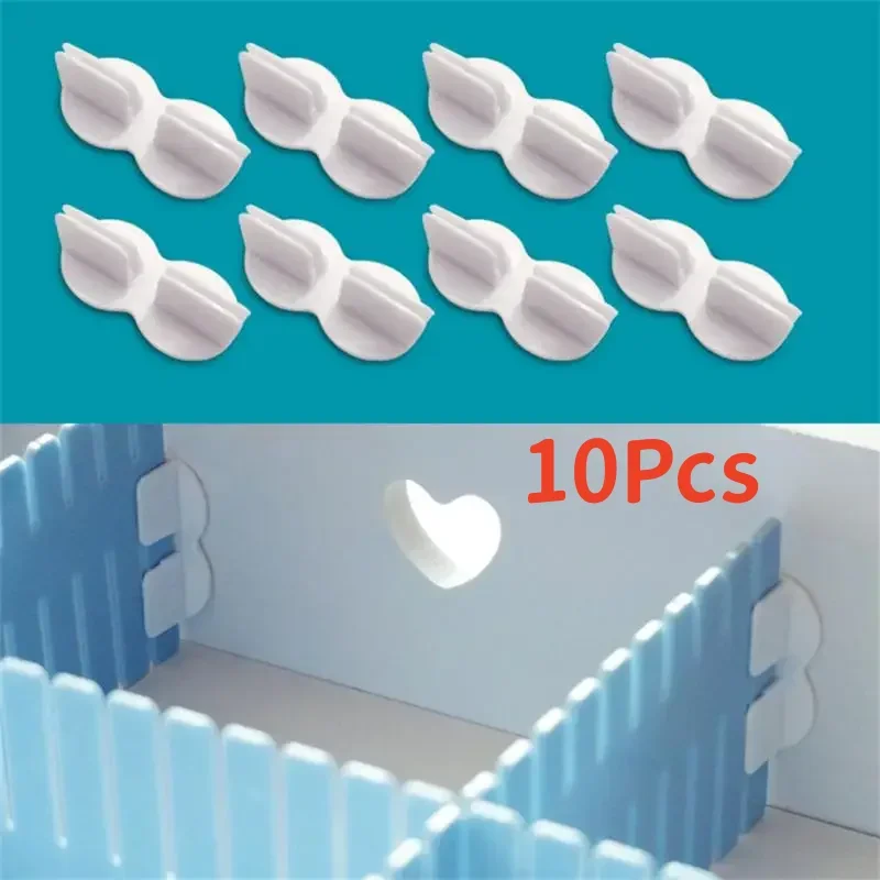 10pcs Drawer Divider Accessories Kitchen Desktop Bedroom Living Room Storage Extender Fixing Buckle Side Fixing Buckle