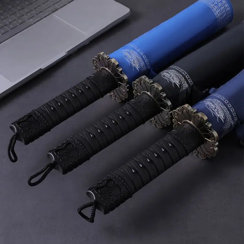 Fully Automatic 270T High Density Umbrella Cloth Samurai Umbrella Wind Resistant High Quality Folding Clear Umbrella