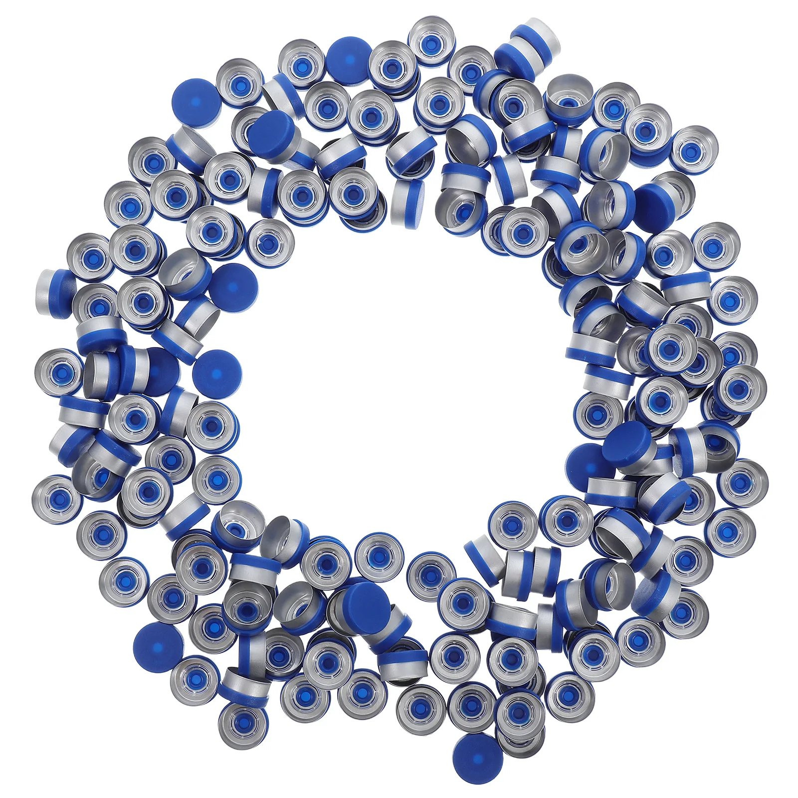 

200 Pcs Flip Vial Seal Cover for Laboratory Blue Aluminum Plastic Composite Top Lid