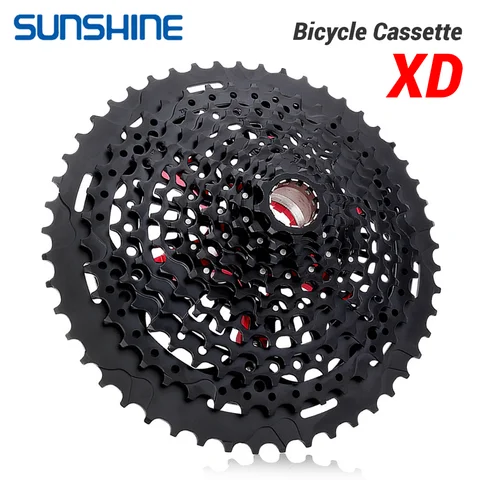 SUNSHINE XD Estrutura Cassete de bicicleta 12 velocidades 9T-50T Preto Mountain Bike Roda livre 12V para Sram XD freehub GX EAGLE XX1 X01