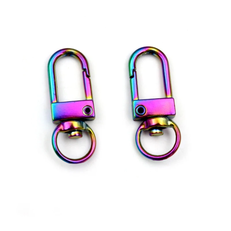 Fashion Metal Rainbow Color Snap Lobster Clasp Earring Hooks Key Ring Keychains for DIY Jewelry Making Findings Accessories