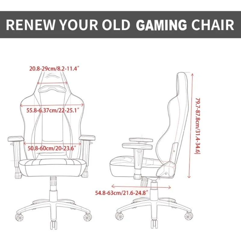 كرسي الألعاب الغلاف تمتد غطاء كرسي للكمبيوتر مستلق سباق ألعاب مكتب كرسي حامي حامل أعلى بيع #6