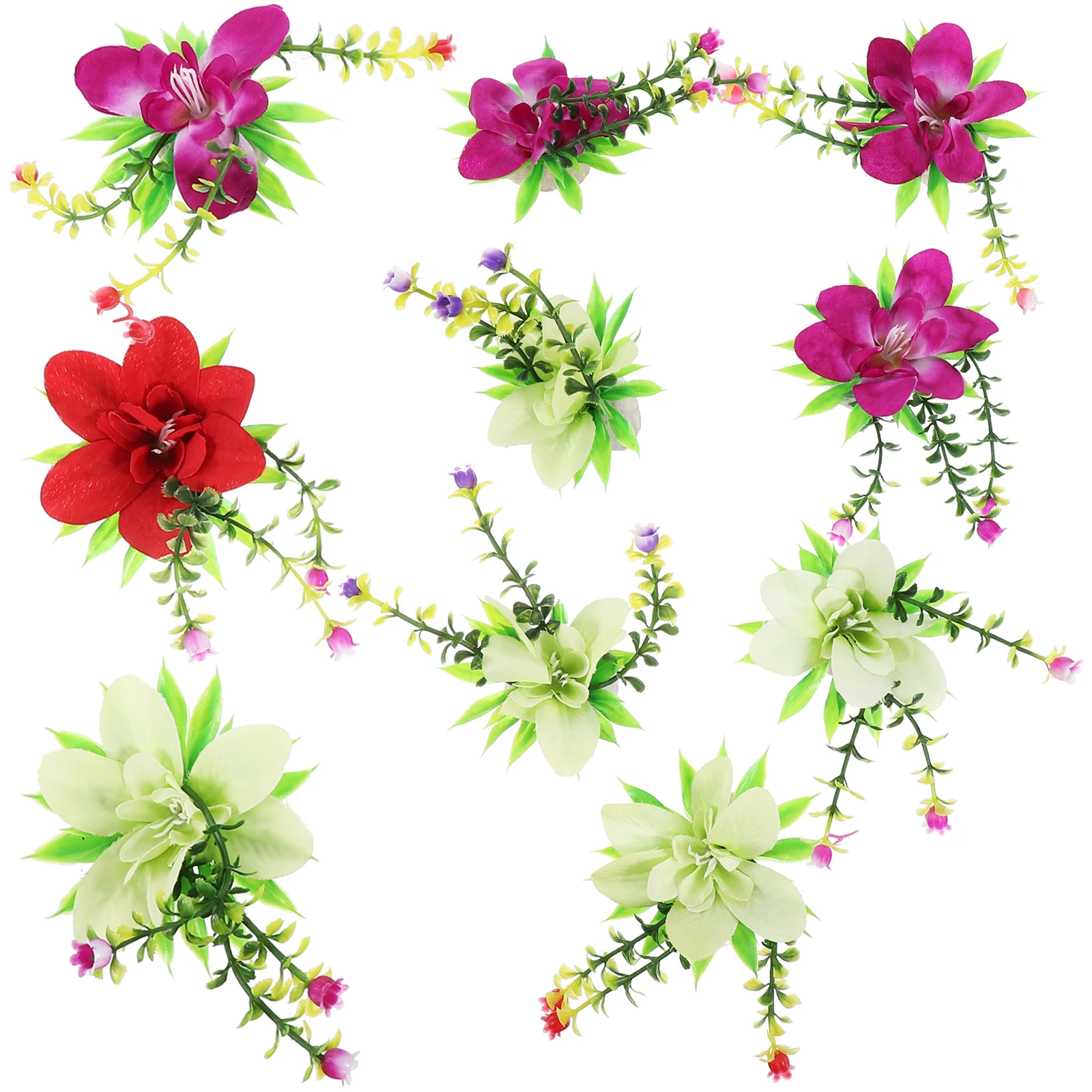 

10pcs Sushi Dish Flower Ornaments Pvc Artificial Flower Plants For Sushi Plate Decor Sashimi Plate Decorations Hotel Restaurant