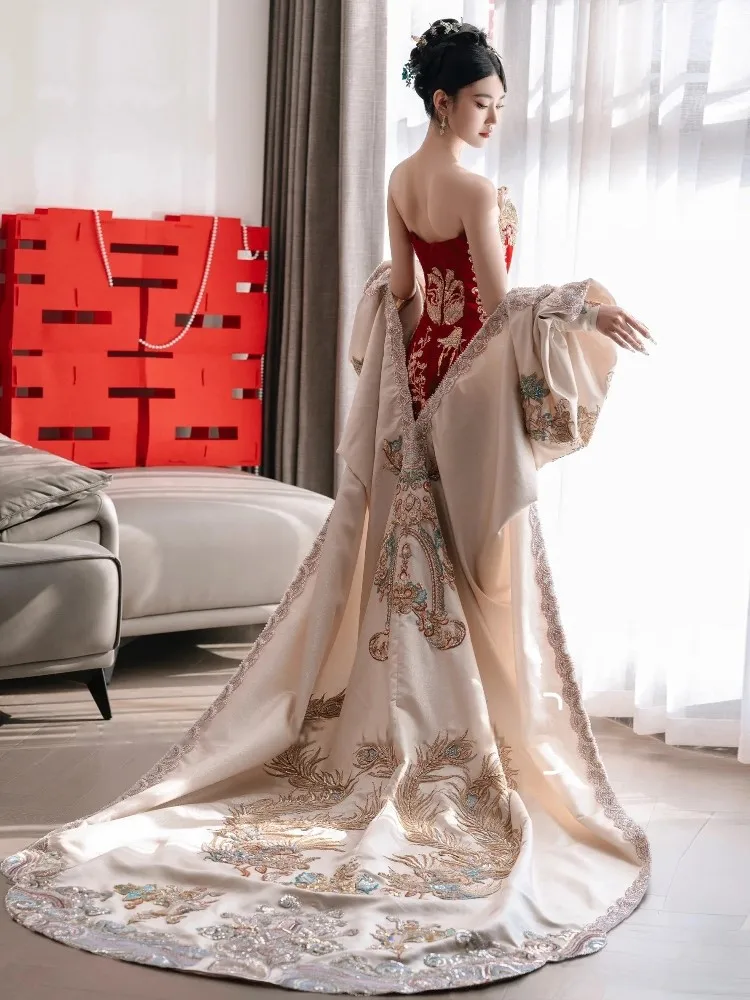 

Новое свадебное платье в китайском стиле для обручальных тостов и платьев невесты