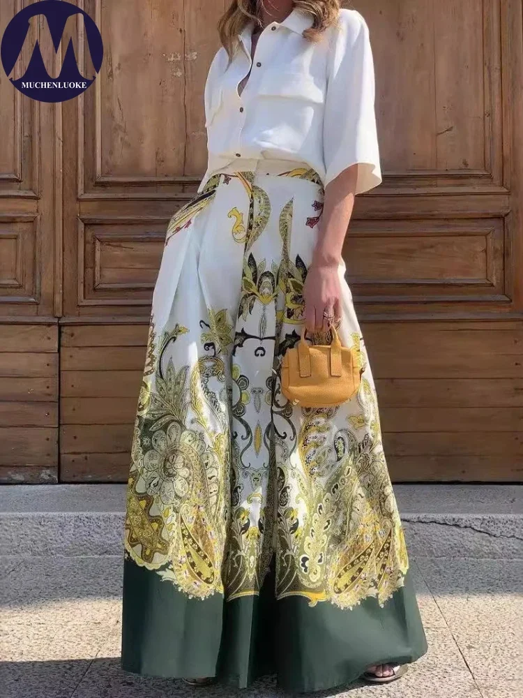 

Женский летний элегантный комплект из 2 предметов: топ с коротким рукавом и модные повседневные свободные брюки с широкими штанинами