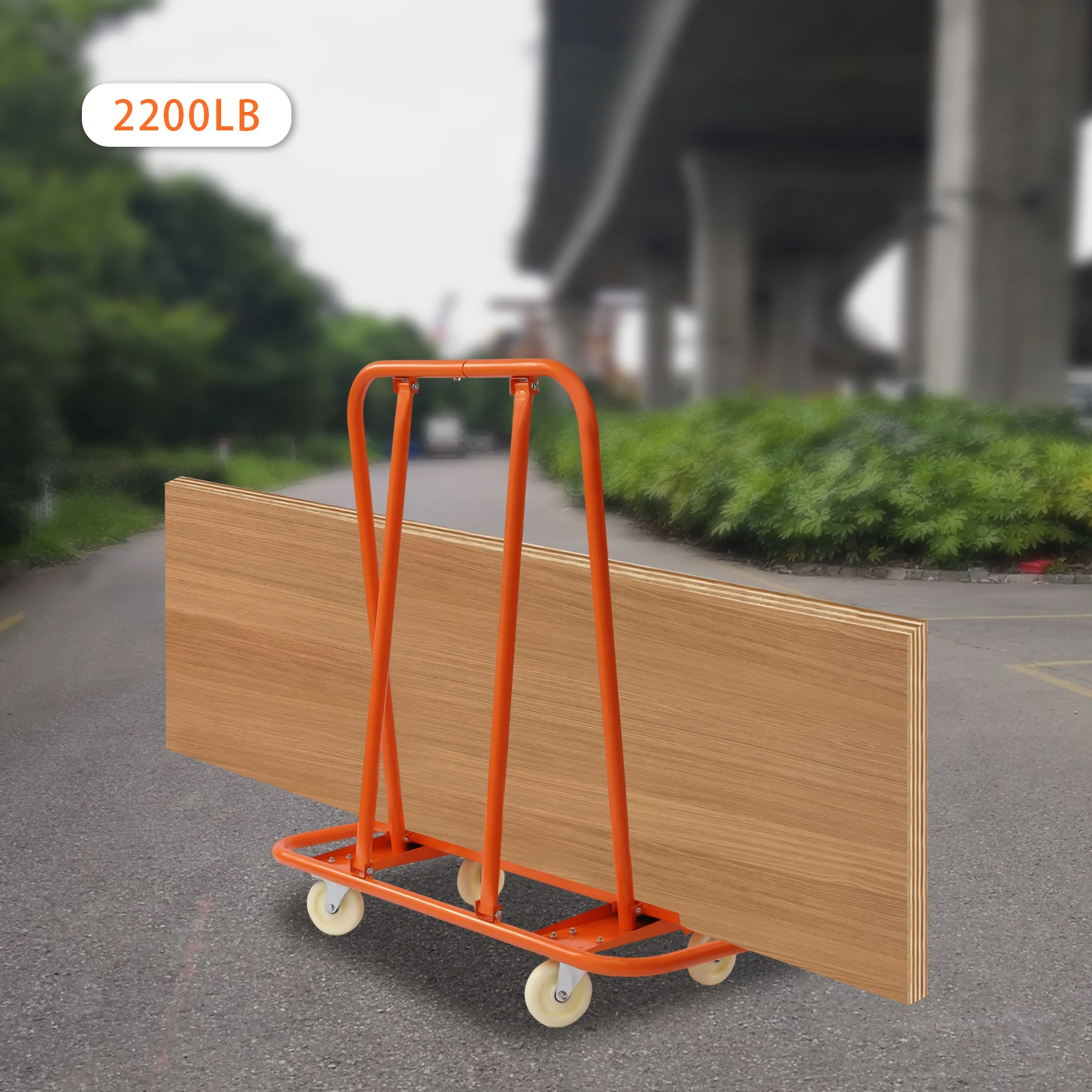 Drywall Sheet Cart 2200 LBS Heavy Duty Plasterboard Trolley Gipsplatten Service Plate Dolly for Handling Sheetrock Panel Truck