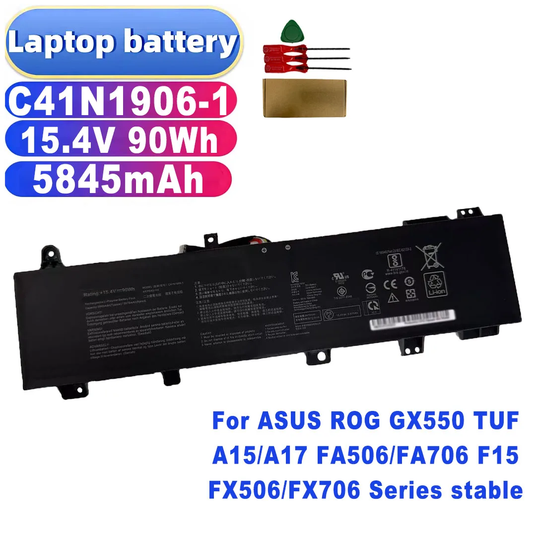 C41N1906 C41N1906-1 15.4V 90Wh 5845mAh Laptop Battery for ASUS ROG GX550 TUF A15/A17 FA506/FA706 F15 FX506/FX706 Series stable