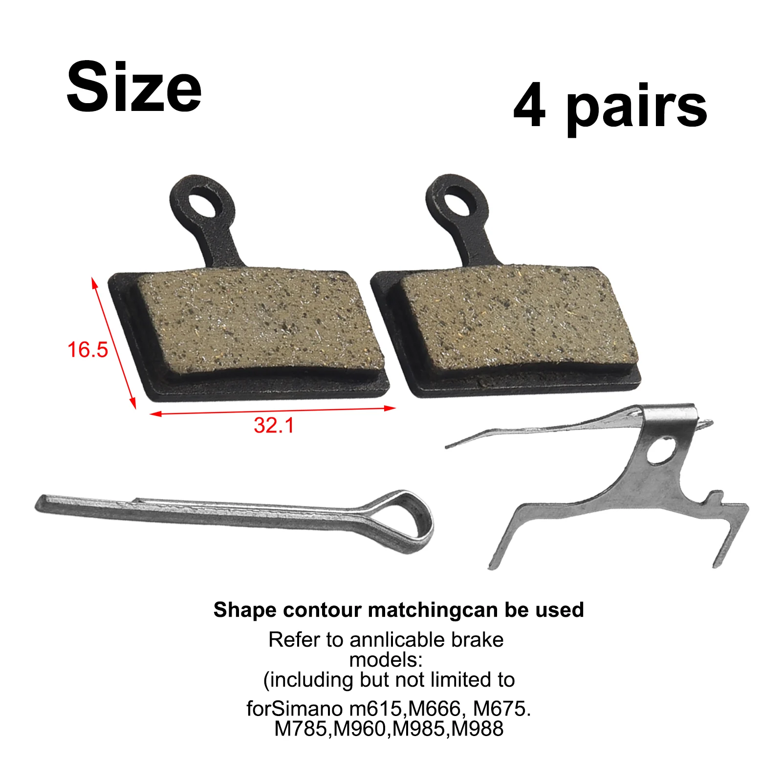 Brand New For Shi Mano M9000 M8000 M985 XT M785 SLX M675 M615 Disc Brake Pad Bike Brake Pads 30 X 20(mm) 4 Pair