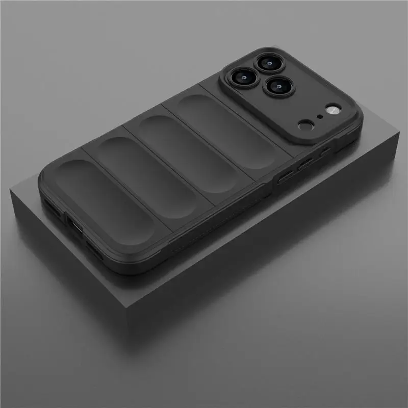 Stoßfeste Weiche Silikon-Handyhülle für iPhone 17 Air 17E 16E 15 14 13 12 11 Pro Max 16 Plus Flüssigsilikon-Schutzhülle Coque
