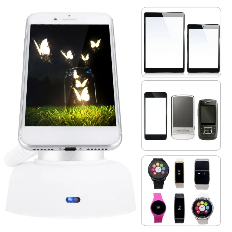 Cell Phone Anti Theft Display Stand With Security Alarm And Charging Function
