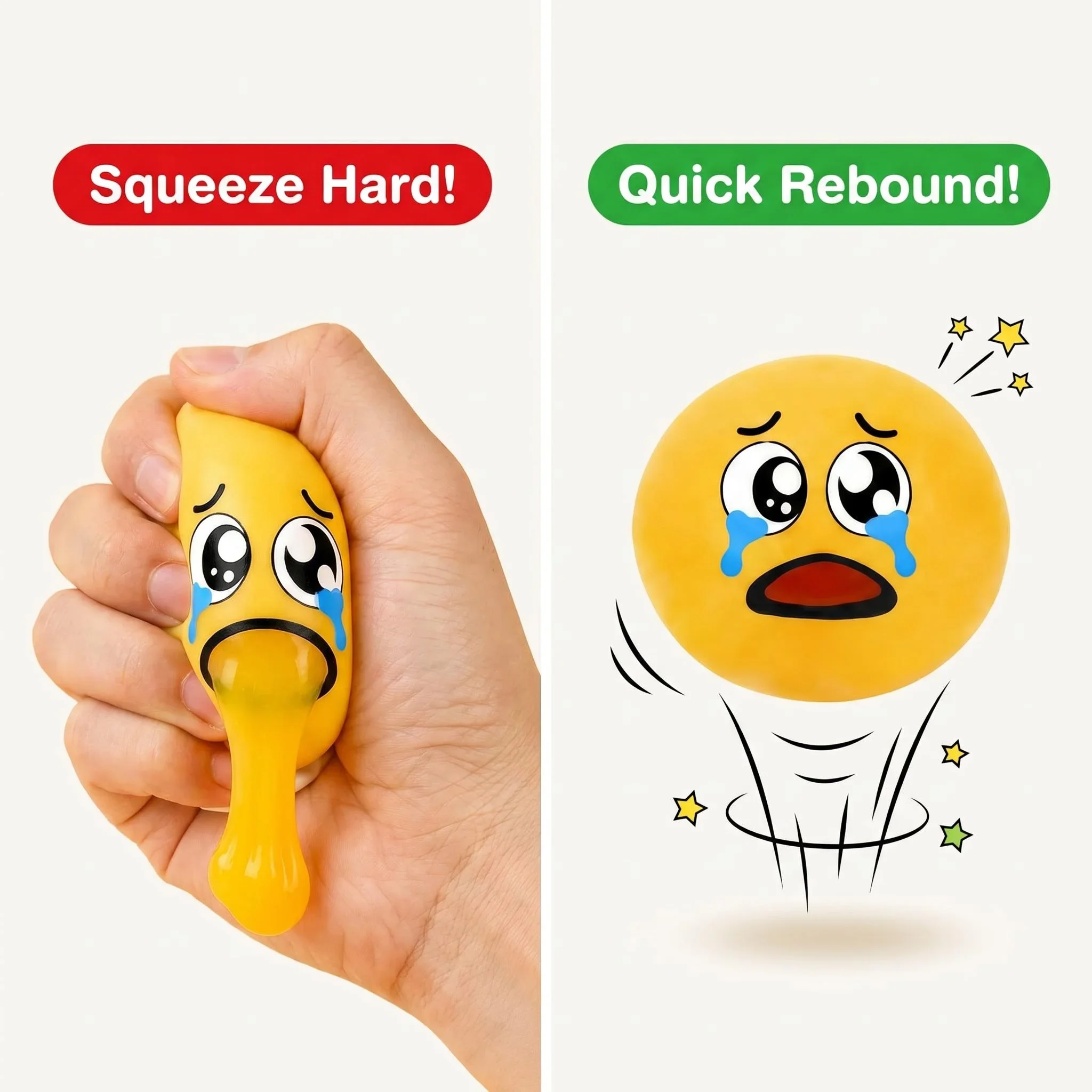 Squeeze Vomiting Egg Toy Spit Yolk Funny Slime Stress Ball Prank Fidget Toy Stress Relief Novelty Gift