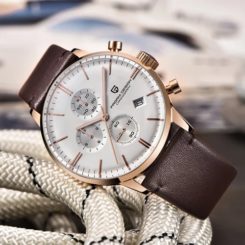 Imagen 2 del producto Reloj PAGANI DESIGN de marca informal a la moda para hombre, resistente al agua hasta 30m, cronógrafo deportivo de cuarzo de cuero de lujo VK67, reloj Masculino