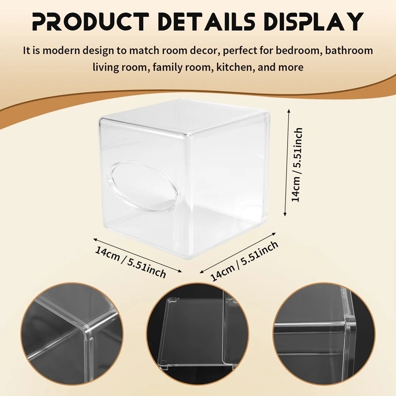 透明アクリルティッシュボックスホルダー,カバー付き,フェイスディスペンサー,カウンタートップボックス,透明プラスチックドライヤー