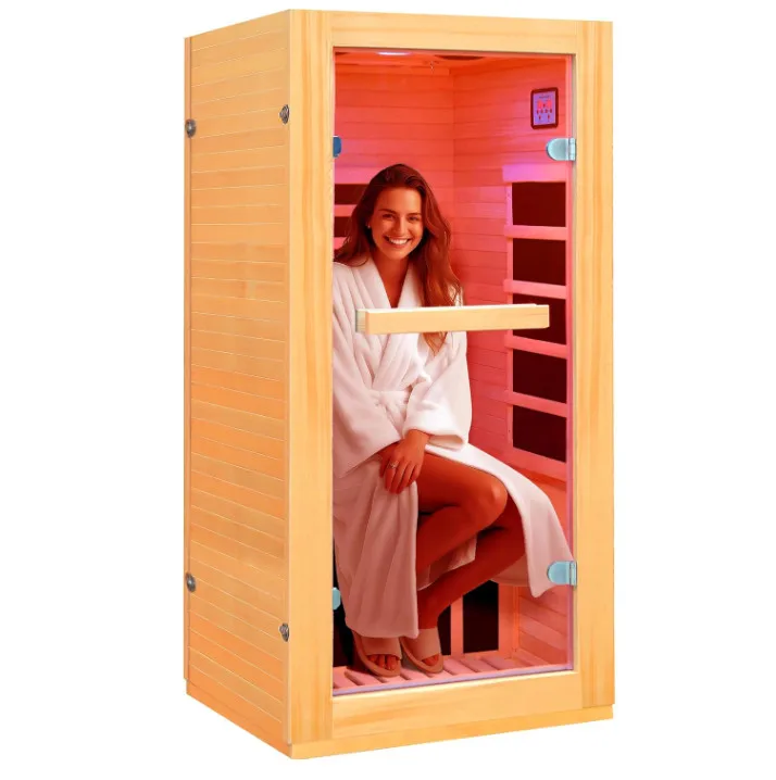Indoor 1 Person Sauna Room With Red Light Bluetooth Speakers