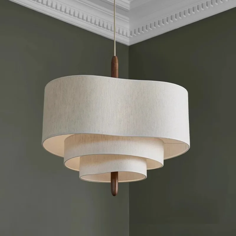 

French medieval living room main light retro style bedroom dining room light designer creative Japanese wabi-**** wind fabric ch