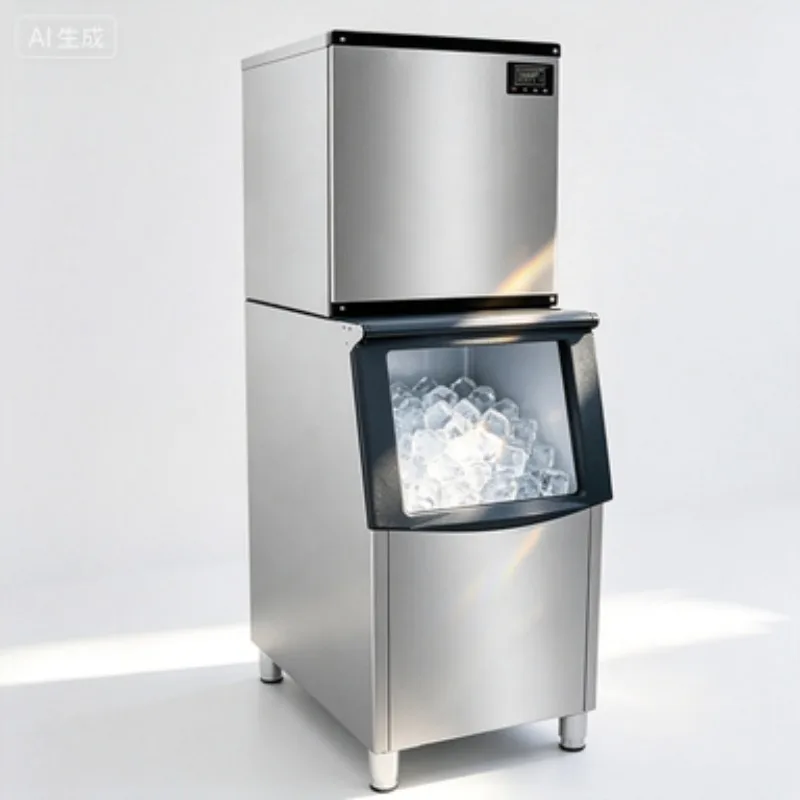 Commercial Granular Ice Maker 300kg/24H Stainless Steel Ice Machine for Supermarket Seafood Restaurant Sale
