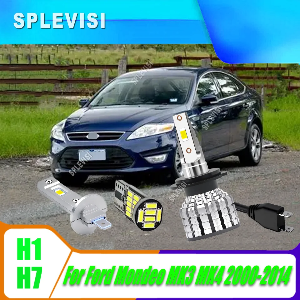 

6 шт. светодиодные фонари 12000Lm H7 CSP, автомобильная лампа H1, лампа Plug & Play 6000K, высокое качество для Ford Mondeo MK3 MK4 2000 2001 2002-2014