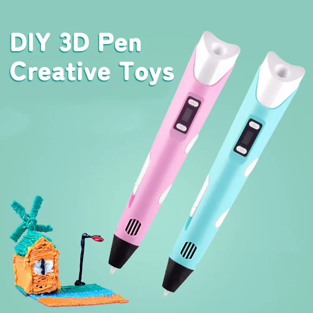 3D Pen LCD Screen 3D Printing Pen PLA Filament Creative Birthday Christmas Toy Gift Kids Design Drawing 3D Printer Pen Drawing