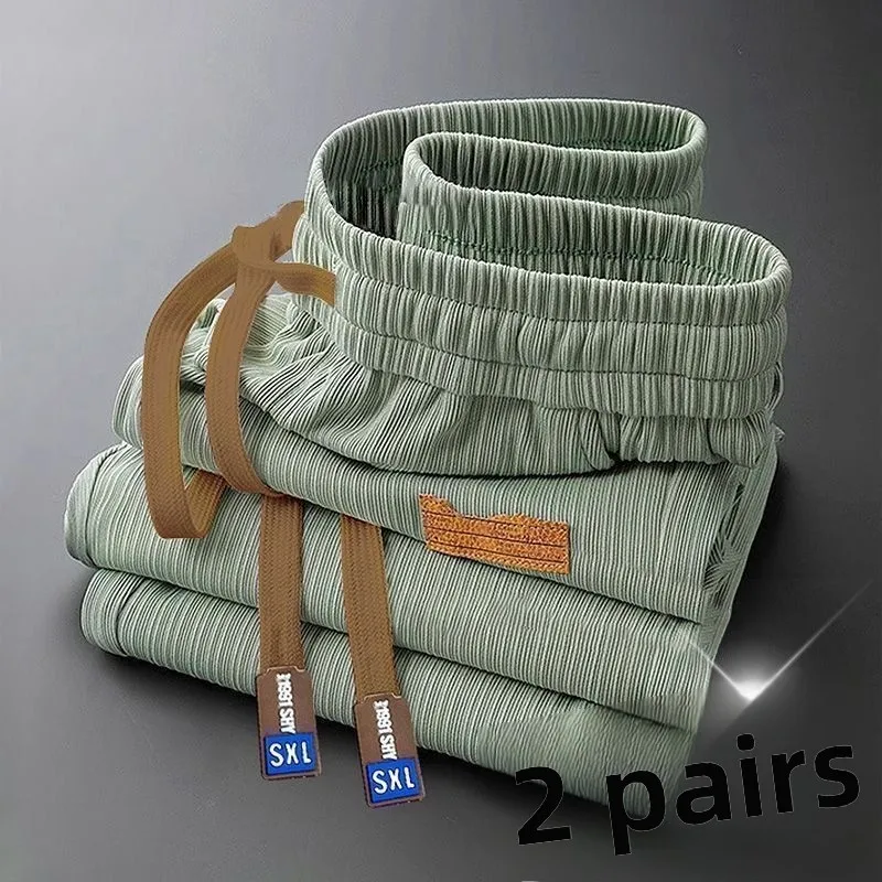 

Men's Summer Ice Silk Thin Straight Leg Casual Sports Pants Drapey Breathable Long Trousers Lightweight Comfortable Faionable