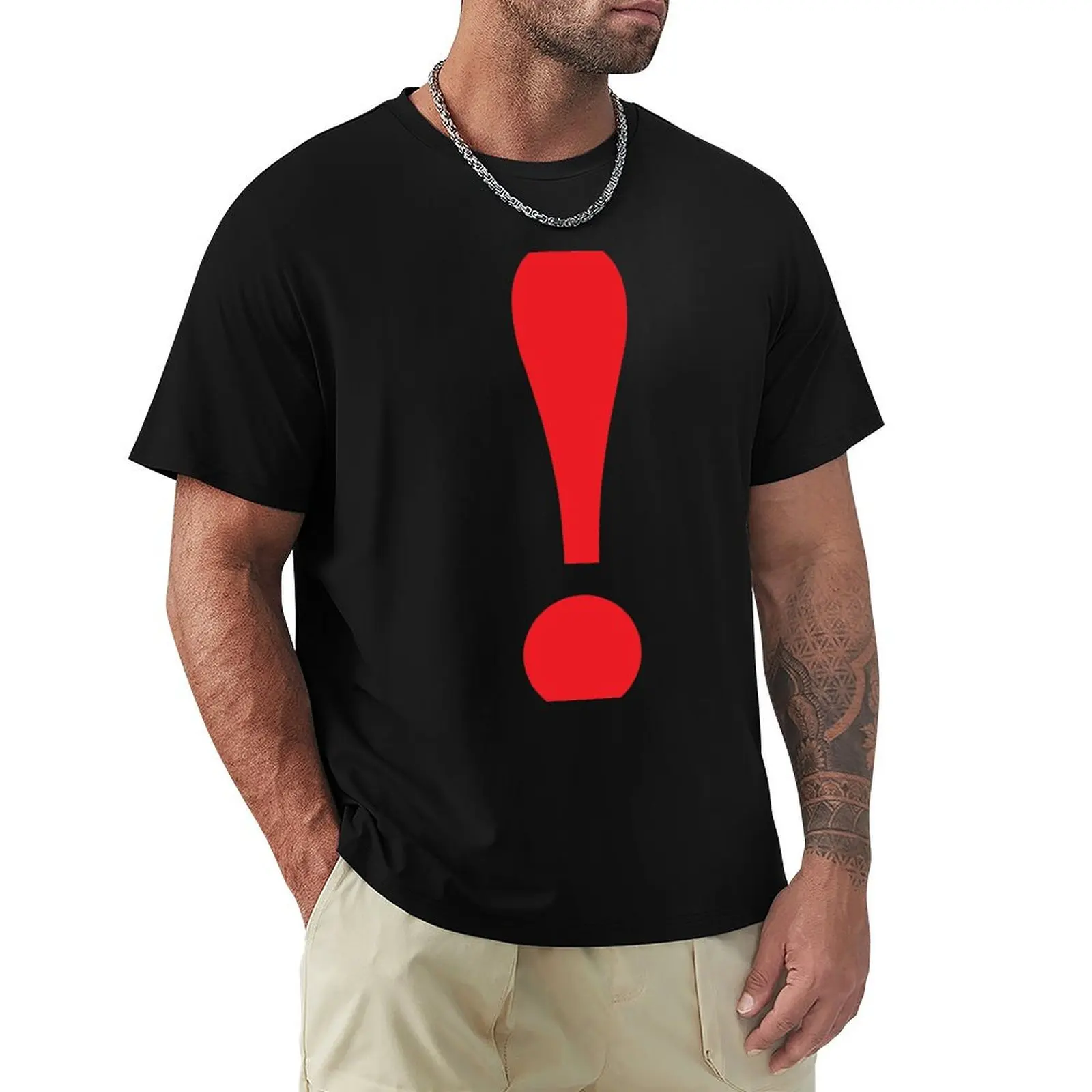Exclamation mark symbol T-Shirt Breathable Gym Short Sleeve T-Shirt
