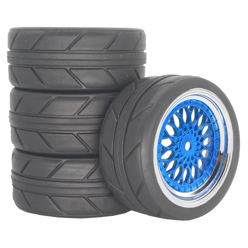 Hard Plastic Drift Tires, Smooth Flat Tyres for Traxxas HSP Tamiya HPI Wltoys 144001 124018 A959-B MJX 14301 14303 RC Car 4