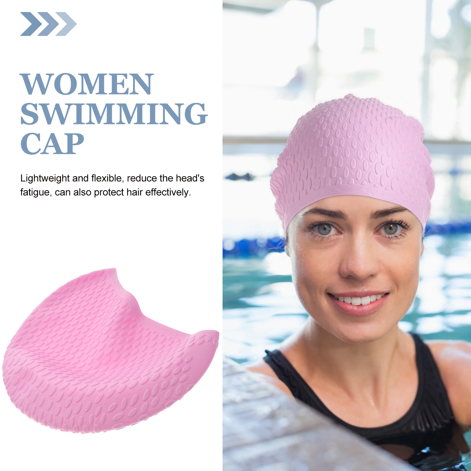 

Lavender Women Silicone Swimming Cap Waterproof Flexible Durable Comfortable Easy to Put on Take Off Swimming Cap