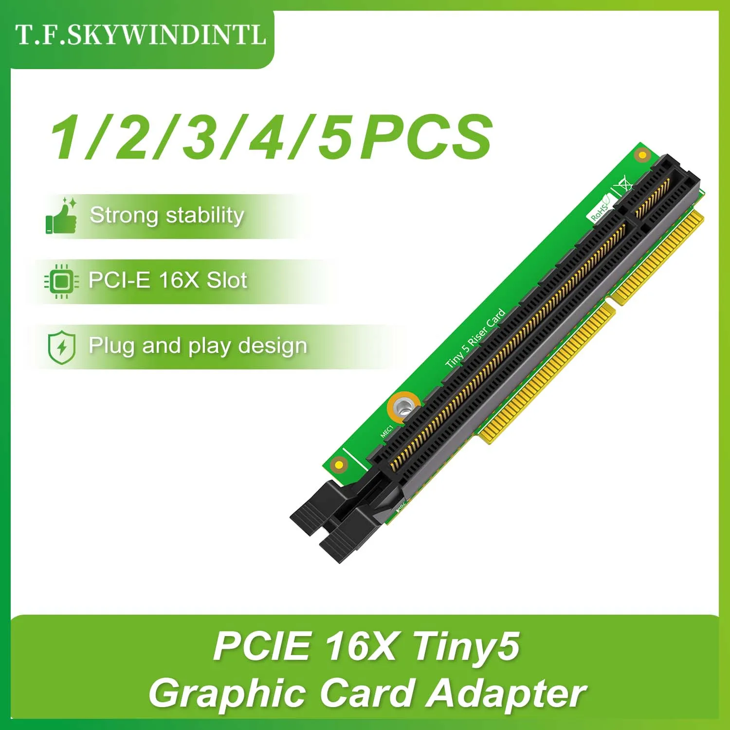 

Адаптер для видеокарты PCIE 16X Tiny5, райзер-карта PCIE 16X, совместимая с ThinkCenter M920q, M920x, M910x, M720q, P330, поддерживает P1000, P620