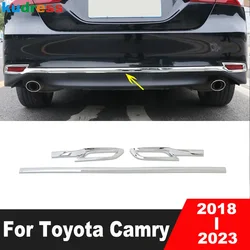 For Toyota Camry 70 LE XLE 2018-2021 2022 2023 Chrome Car Accessories Rear Bottom Bumper Cover Trim Fog Light Lamp Bezel Trims