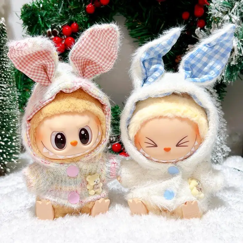 Halloween Rabbit Angel Devil Set 15/17cm Labubu 3.0 Pendant Costume Set Jacquard Two Piece Set Cute Decorative Accessories