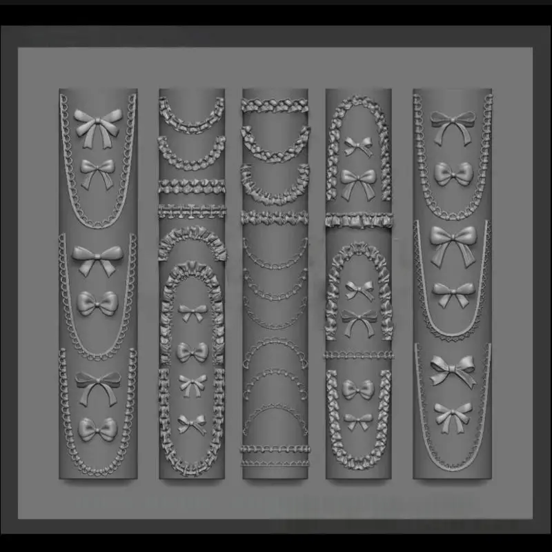 Moule à ongles 3D en Silicone, os de Dragon, fleur, nœud papillon, chaîne étoile, modèles d'ongles, bricolage, décoration Nail Art, outils de conception de manucure