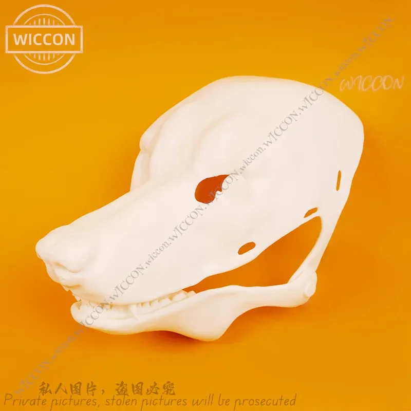 الجمجمة Canidae الجمجمة مفتوحة الفم فروي DIY قسم واقعي تأثيري هالوين زي الجمجمة الدعامة هالوين حفلة امرأة رجل #4