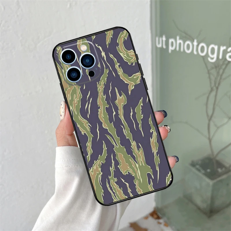 Humor Tiger Stripe Camo Camouflage Case For iPhone 14 Pro Max 11 Pro Max 12 13 Mini X XR XS Max Plus Phone Cover