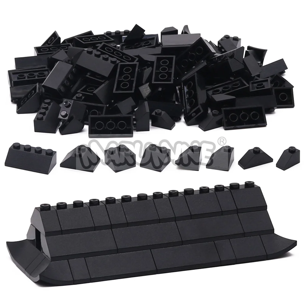 MARUMINE 114-teiliges Dachziegel-Set MOC Bausteine Teile-Set Stadt Haus Straßenansicht Bauklötze DIY Zubehör Kompatibel mit 6119 – Detail 2