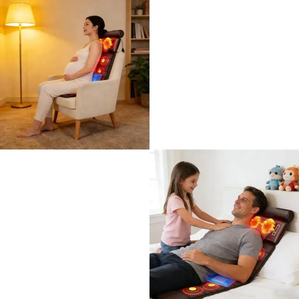 

Массажный коврик для всего тела с подогревом и функцией растяжки, массажная подушка для шеи Шиацу