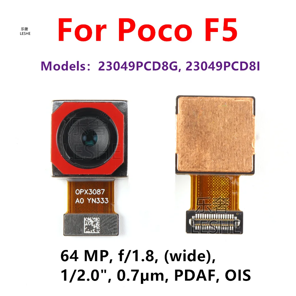 

Задняя широкая камера 64 МП для Xiaomi Poco F5 23049PCD8G, большая основная задняя камера, вид сзади, гибкий кабель, запасные части для смартфона